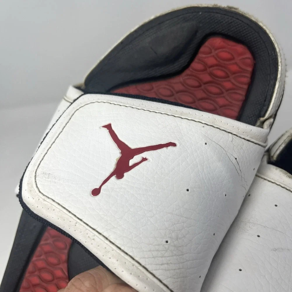 Nike Air Jordan Hydro 2 Slides Slip On Sandals Mens Size 11 White Red 312527